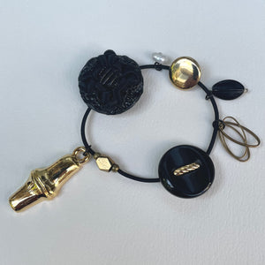 MIOA hair accessory ／vintage button hair tie ／ヴィンテージボタンヘアゴム